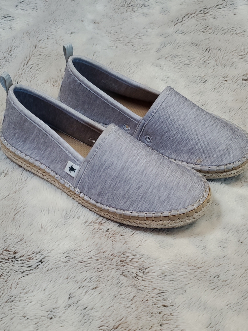 Simply Southern Heather Gray Slip-On Espadrilles W/ A Rope Midsole. 6